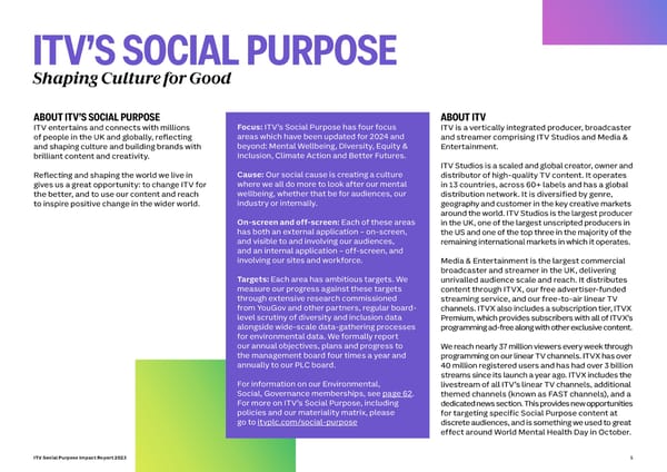 ITV Social Purpose Impact Report 2023 - Page 5