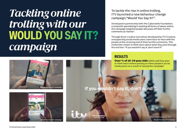 ITV Social Purpose Impact Report 2023 - Page 15