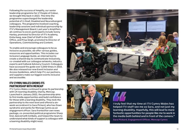 ITV Social Purpose Impact Report 2023 - Page 43