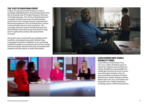 ITV Social Purpose Impact Report 2023 - Page 45