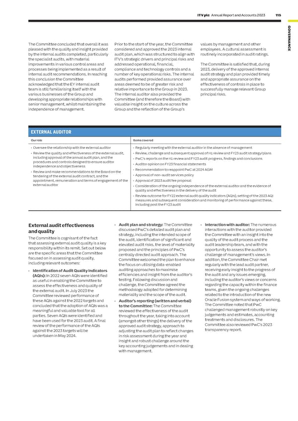 ITV Annual Report & Accounts - Page 117