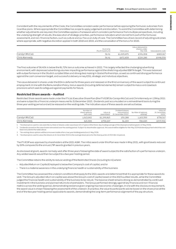 ITV Annual Report & Accounts - Page 135