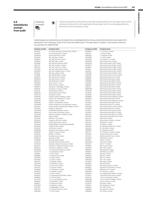 ITV Annual Report & Accounts - Page 229